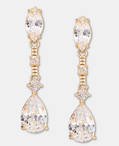 Anne Klein Cubic Zirconia Linear Drop Earrings