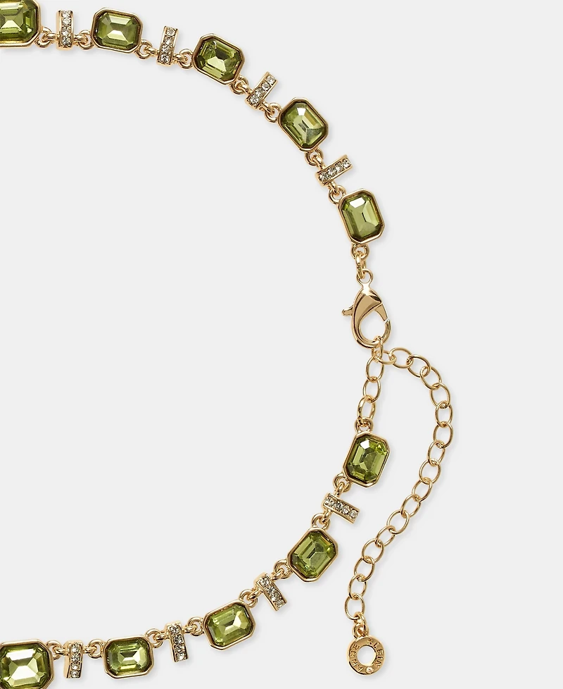 Anne Klein Pave Bar & Emerald-Cut Stone Collar Necklace, 16" + 3" extender