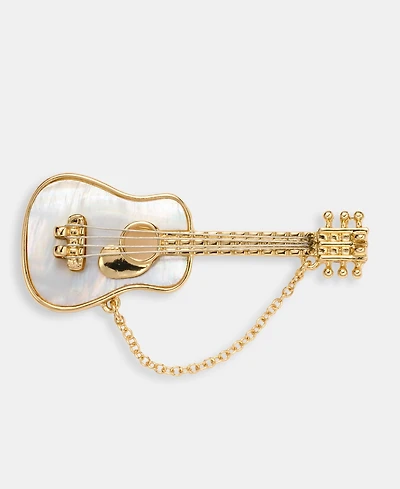 Anne Klein Mother-of-Pearl & Cup Chain Guitar Pin