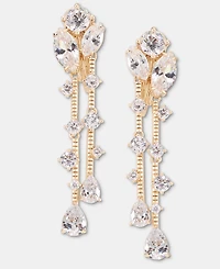 Anne Klein Crystal Cluster Clip-On Linear Drop Earrings