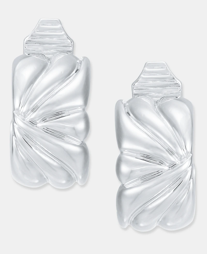 Anne Klein Small Textured Clip-On Hoop Earrings, 0.76"