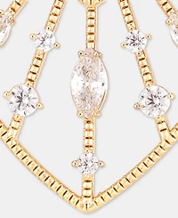 Anne Klein Cubic Zirconia Openwork Navette Drop Earrings