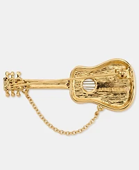 Anne Klein Mother-of-Pearl & Cup Chain Guitar Pin