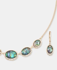 Anne Klein Mixed Stone Collar Necklace & Drop Earrings Set