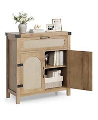 gaomon Rattan Sideboard Buffet Cabinets with Storage, Farmhouse Kitchen Accent Storage Cabinet with Drawer