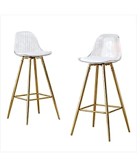 Boyel Living Modern Metal Bar Stools with Water-Resistant Pu Leather, 38" Height, Stylish Dining Stool