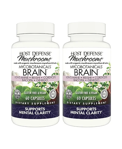 Host Defense MycoBotanicals Brain Capsules, 120 ct (Pack of Two 60 ct Units)