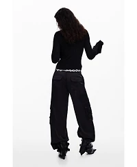 Desigual Women's T-shirt with snap buttons and tie