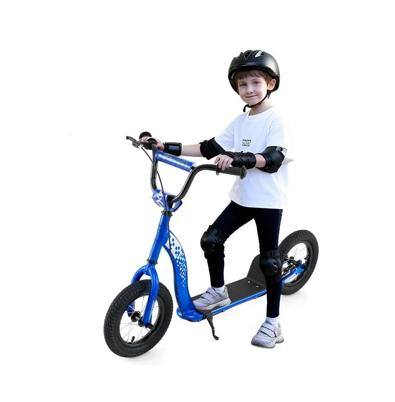 Hongge Youth Kick Scooter with Adjustable Height and Inflatable Wheels