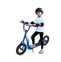 Hongge Youth Kick Scooter with Adjustable Height and Inflatable Wheels