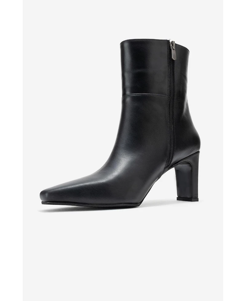 Forever & Always Shoes Women's Kyoto Leather Block Heel Boot