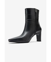 Forever & Always Shoes Women's Kyoto Leather Block Heel Boot