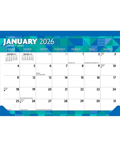 BrownTrout Large Print | 2026 17 x 12 Inch Monthly Desk Pad Calendar