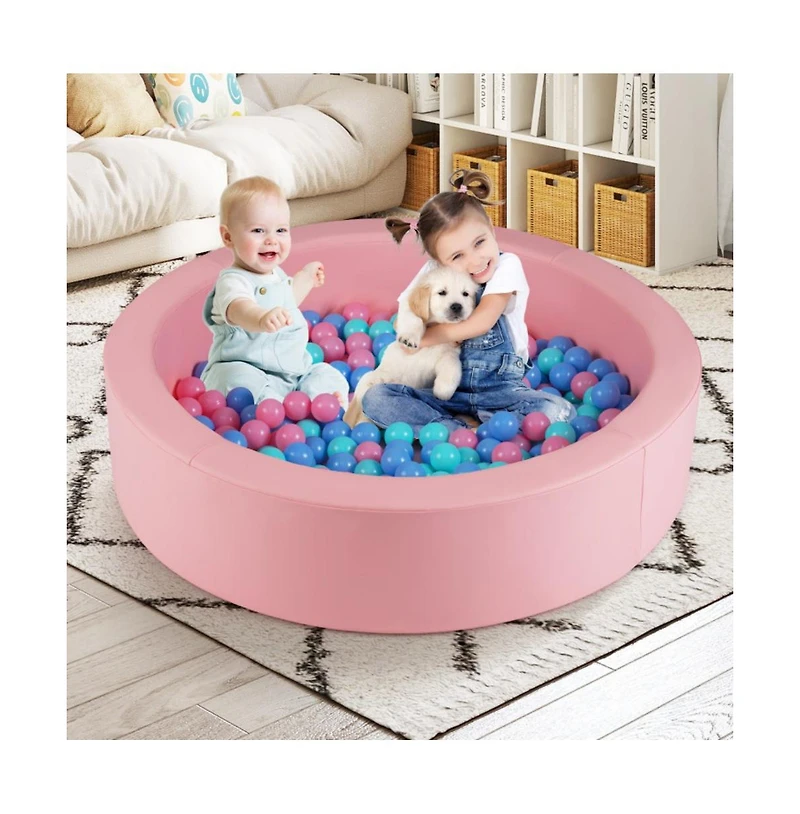 Hongge 42.5 Inch Round Foam Ball Pit with Washable Pu Cover