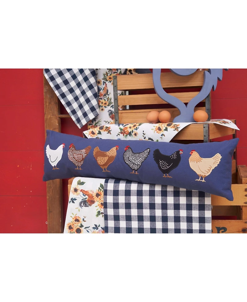 C&F Home Chicken Hen Breeds Oblong Embroidered Throw Pillow, 8" x 30