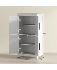 Homcom Bathroom Floor Cabinet, Farmhouse Bathroom Cabinet with Doors,