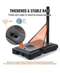 Mecale 44-Inch Adjustable Basketball Hoop, 4–10 ft Portable Backboard System with Wheels and Fillable Base