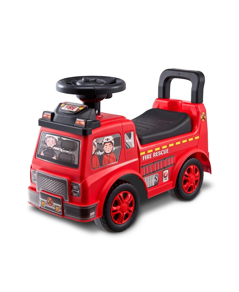 Toddler Ride On Push Car with Music Steering Wheel and Storage Seat