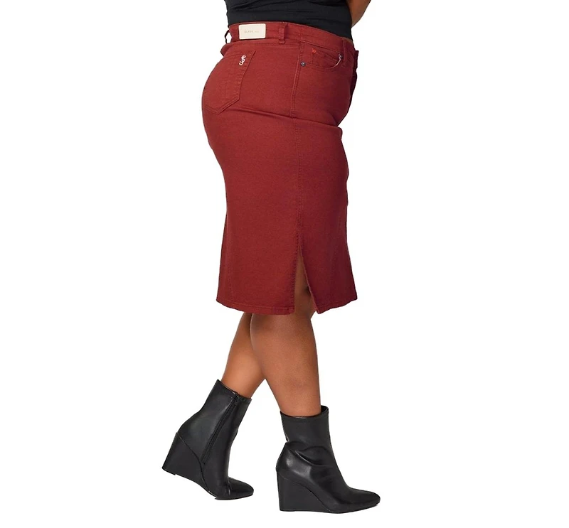 Slink Jeans Women's Midi Skirt with Side Vents