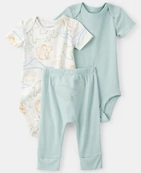 Carter's Baby Boys' Short-Sleeve Bodysuits and Pants, 3-Piece Set