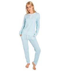 Sant and Abel Women's Organic Cotton Jersey Two Piece Long Sleeve Pajama Set