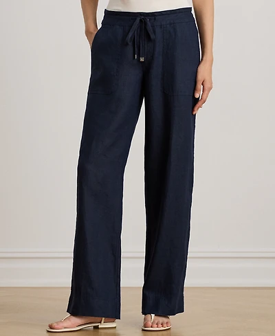 Lauren Ralph Petite 100% Linen Wide-Leg Pants
