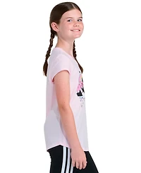 adidas Girls' 8-16 Cap-Sleeve Crewneck T-Shirt