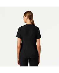 Jaanuu Women's Helia 3-Pocket Slim Notched V-Neck Scrub Top