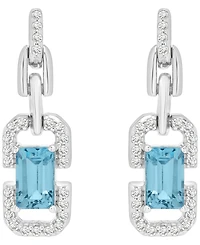 Macy's White Topaz (1/6 ct. t.w.) and Blue Topaz (5/8 ct. t.w.) Drop Earrings in Sterling Silver