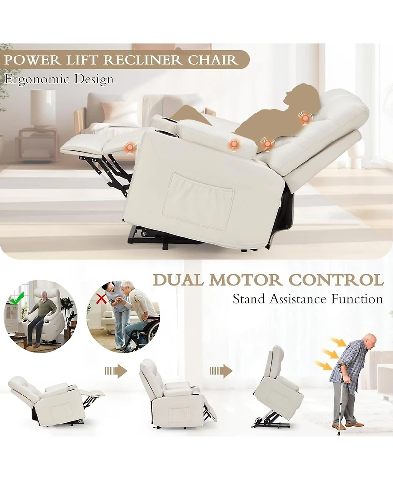 Aecojoy Multi-Function Power Lift Recliner for Elderly