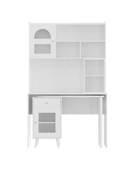 Streamdale Computer Desk with Rotating Desktop, Storage Drawer & Cabinets