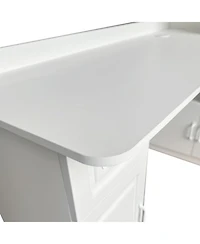 Streamdale Furniture Streamdale L-Shaped Corner Computer Desk with Drawers, Bookshelf & Hutch, White