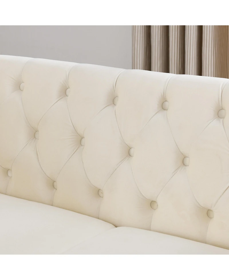 Streamdale Furniture 3-seater + 2-seater Combination sofa.Beige Velvet