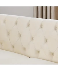 Streamdale Furniture 3-seater + 2-seater Combination sofa.Beige Velvet