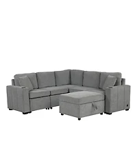 Streamdale 84.7" Convertible Sectional Sofa Bed with Ottoman