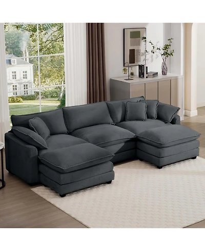 Streamdale Furniture Oversized Modular Corduroy Sofa Set