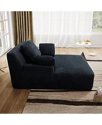 Streamdale Furniture 51" Fluffy Plush Corduroy Sleeper Couch - Deep Seat Reading Chair