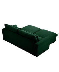 Streamdale Furniture Streamdale Corduroy Two-Seater Sofa with Storage Footrest
