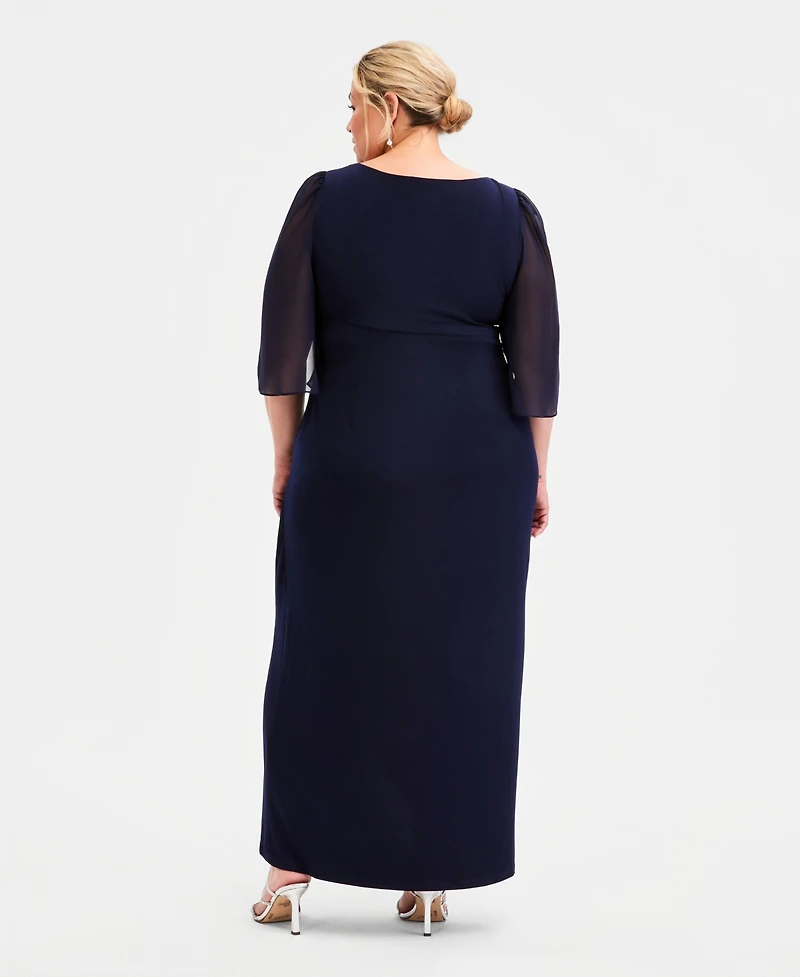 Connected Plus Rhinestone-Trim Dress