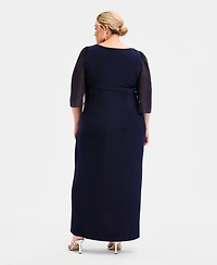 Connected Plus Rhinestone-Trim Dress