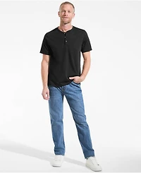 Lands' End Men's Short Sleeve Cotton Supima Jersey Henley