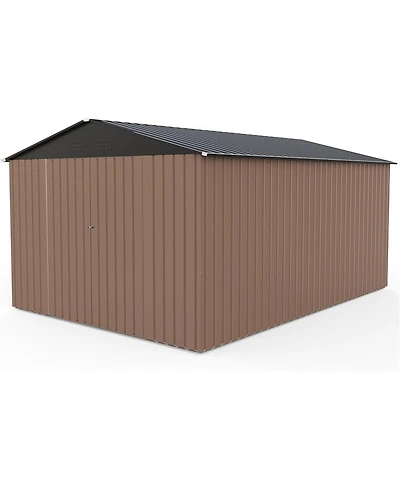Gaomon 8x12FT Metal Outdoor Storage Shed, Lockable Tool Shed with Sloped Roof for Backyard, Patio, Garage, Lawn