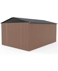 Gaomon 8x12FT Metal Outdoor Storage Shed, Lockable Tool Shed with Sloped Roof for Backyard, Patio, Garage, Lawn