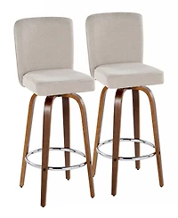 Lumisource Fabric Henry Contemporary Fixed-Height Counter Stool, Set of 2