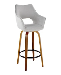 Lumisource Fabric Mustang Contemporary Fixed-Height Counter Stool, Set of 2