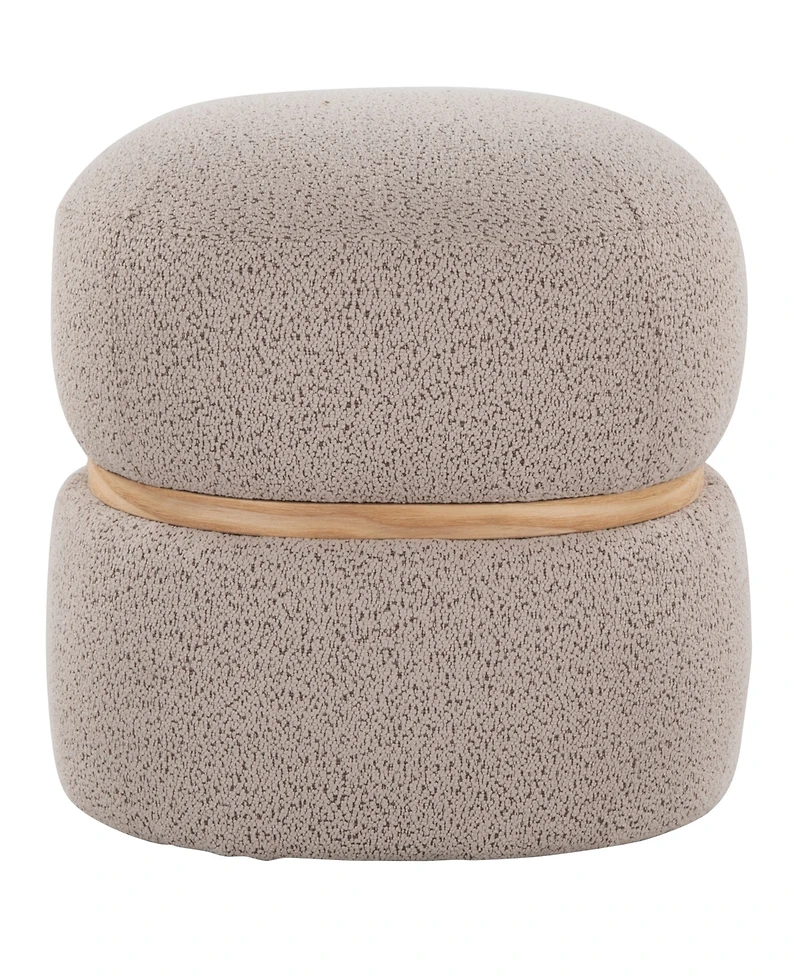 Lumisource 13.5" Fabric Cinch Contemporary Pouf Ottoman