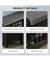 Slickblue Lift-Top Shoe Storage Bench for Entryway