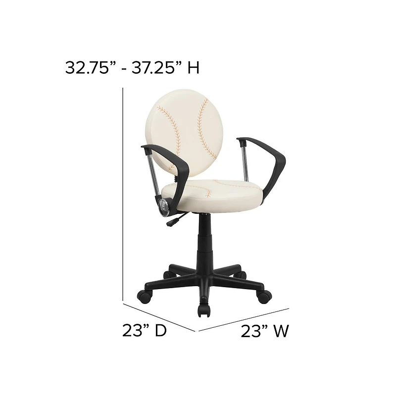 Emma+Oliver Sports Swivel Task Office Chair with Arms