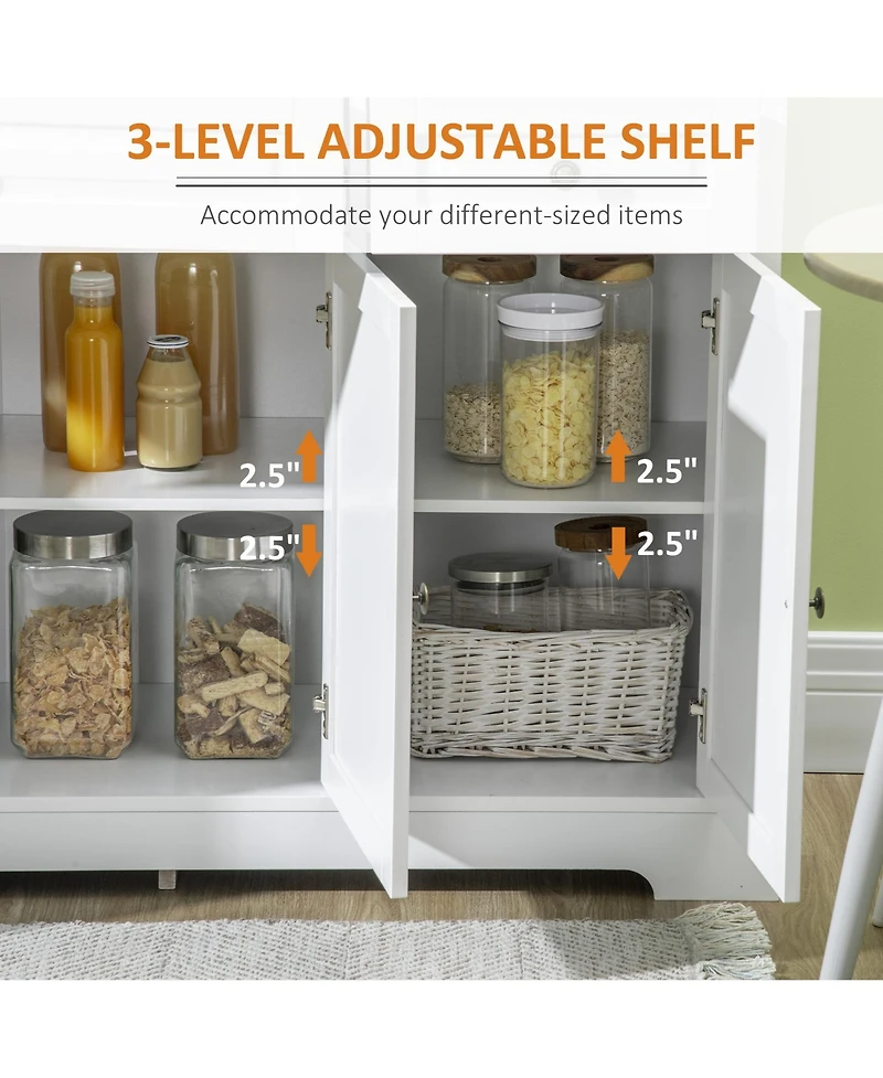 Homcom Modern Sideboard Buffet Cabinet with Storage Cupboards and Drawers