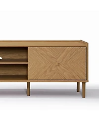 LuxenHome Summer Oak Manufactured Wood 2-Door 63" Wide Tv Console Cabinet